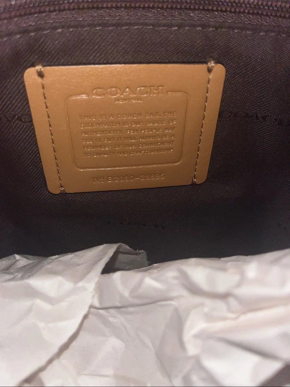 COACH Black & White Patterned Tote Bag with Black Trim